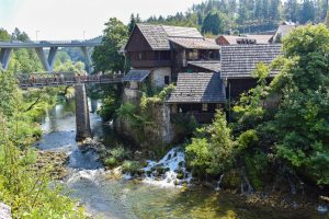Huizen in Rastoke Kroatië