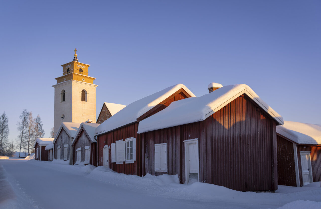 Gammelstad en het noorderlicht in Zweeds Lapland