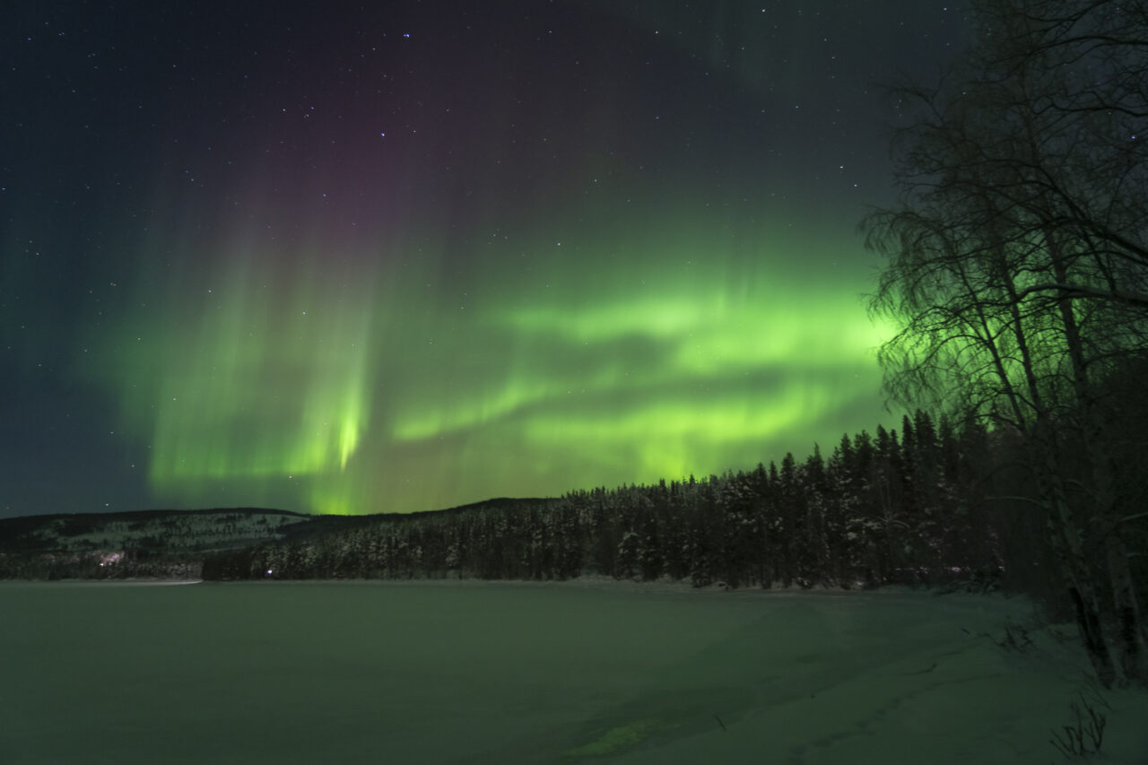 Gammelstad en het noorderlicht in Zweeds Lapland